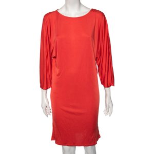 Ralph Lauren Coral Orange Silk Scoop Neck Detail Shift Dress M, Dresses - Luxury Closet catalog
