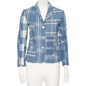 Ralph Lauren Blue Checkered Line Patchwork Detail Blazer S, Coats & Jackets - Luxury Closet catalog
