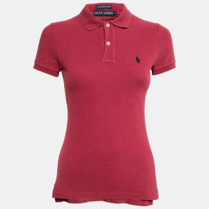 Ralph Lauren Red Cotton Pique Skinny Polo T-Shirt S, Shirts & Tops - Luxury Closet catalog