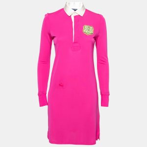 Ralph Lauren Pink Jersey Embroidered Long Sleeve Dress S, Dresses - Luxury Closet catalog