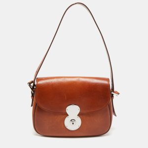 Ralph Lauren Brown Leather Ricky Flap Crossbody Bag, Handbags - Luxury Closet catalog