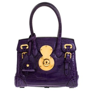 Ralph Lauren Purple Alligator Mini Ricky Tote, Tote Handbags - Luxury Closet catalog