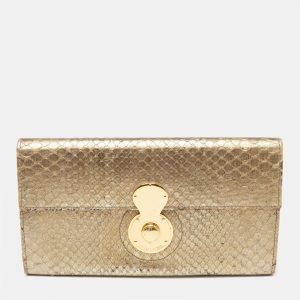Ralph Lauren Metallic Gold Python Leather Ricky Continental Wallet, Wallets & Money Clips - Luxury Closet catalog