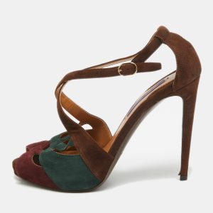 Ralph Lauren Tricolor Suede Cut Out Ankle Strap Sandals Size 38, Sandals - Luxury Closet catalog