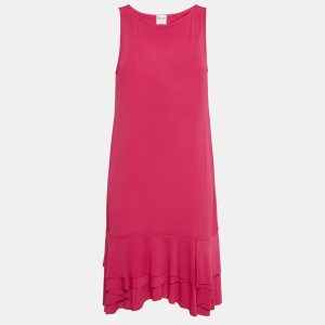RED Valentino Pink Jersey Ruffle Hem Sleeveless Mini Dress L, Dresses - Luxury Closet catalog