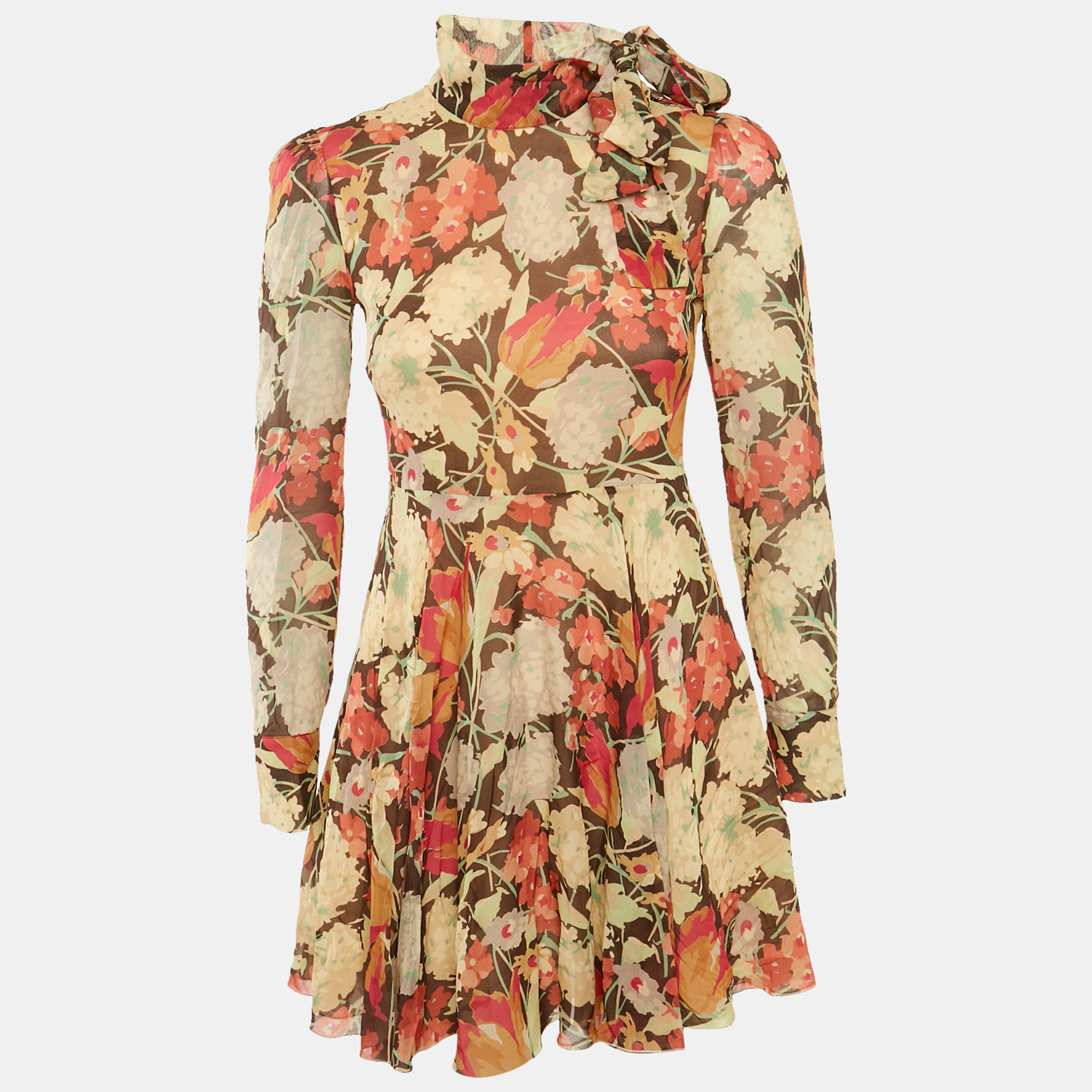 RED Valentino Pink Floral Print Silk Mini Dress S, Dresses - Luxury Closet catalog