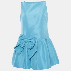 RED Valentino Blue Synthetic Bow Detail Flounce Mini Dress M, Dresses - Luxury Closet catalog