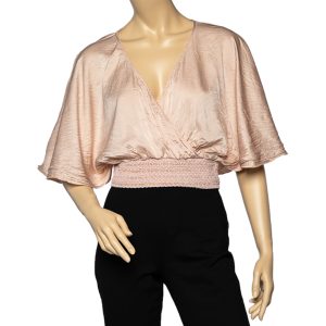 RED Valentino Pale Pink Silk Smocked Crop Top M, Shirts & Tops - Luxury Closet catalog