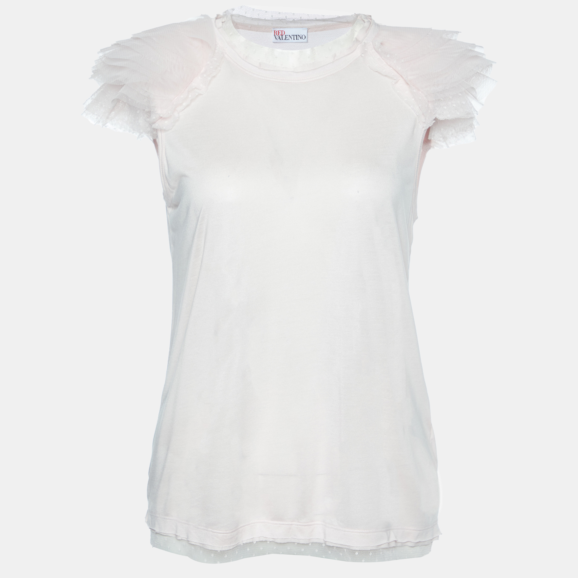 RED Valentino Pink Tulle Sleeve Jersey T-Shirt L, Shirts & Tops - Luxury Closet catalog