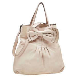 RED Valentino Beige Leather Bow Frame Satchel, Tote Handbags - Luxury Closet catalog