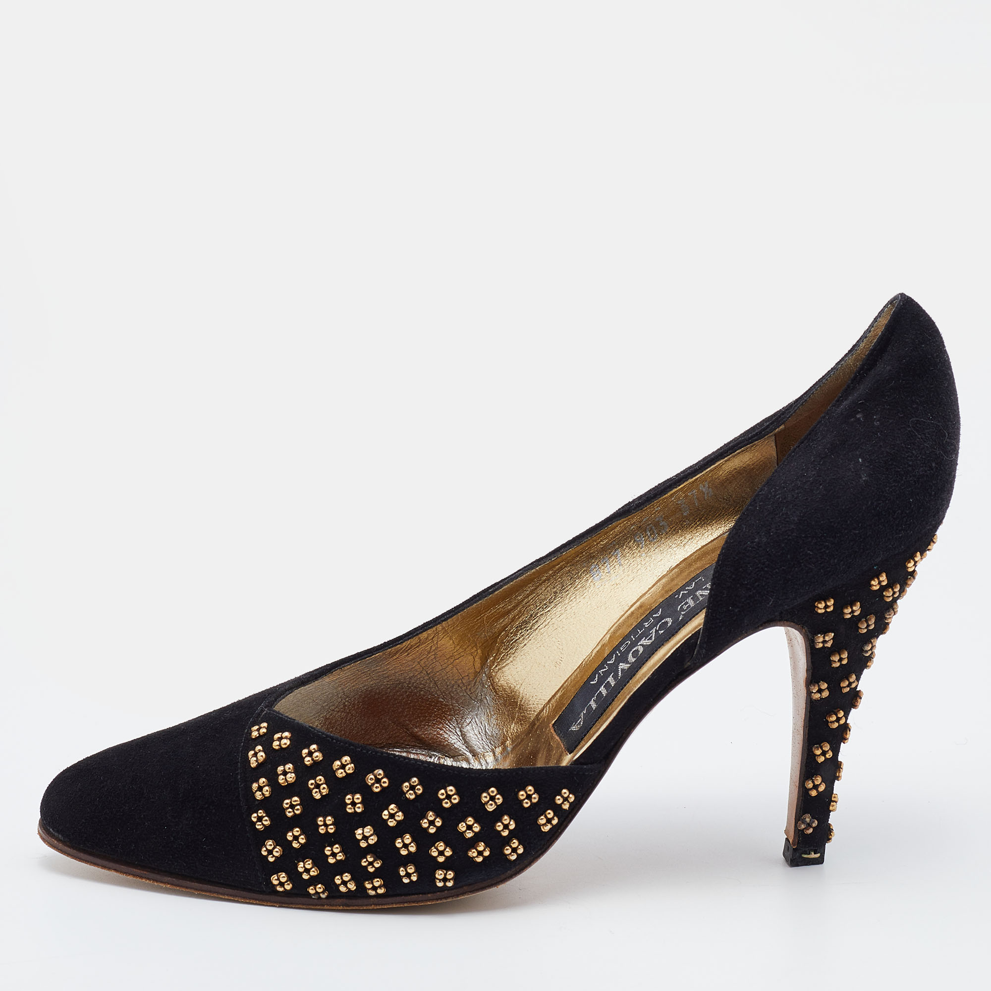 René Caovilla Black Suede Embellished D'Orsay Pumps Size 38, Pumps - Luxury Closet catalog