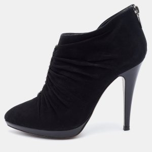 Ren&eacute; Caovilla Black Suede Crystal embellished Ankle Length Boots Size 39, Boots - Luxury Closet catalog