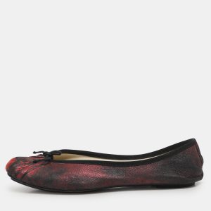 Repetto Black/Red Metallic Leather Bow Ballet Flats Size 39, Flats - Luxury Closet catalog