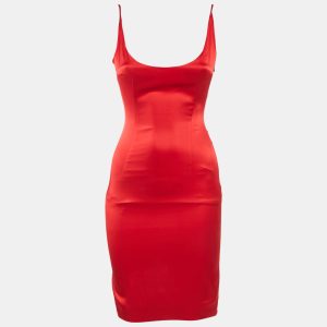 Retrofete Red Satin Silk Aries Dress XS, Dresses - Luxury Closet catalog