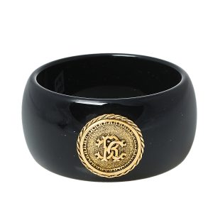 Roberto Cavalli Black Medallion Wide Bangle Bracelet, Jewelry - Luxury Closet catalog