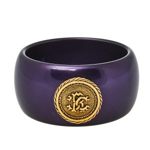 Roberto Cavalli Purple Medallion Wide Bangle Bracelet, Jewelry - Luxury Closet catalog