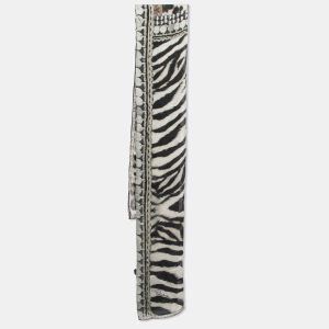 Roberto Cavalli Black/White Animal Print Silk Stole, Scarves & Shawls - Luxury Closet catalog