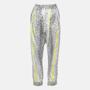 Robert Cavalli Grey Snake Print Silk Blend Loose Pants XL, Clothing - Luxury Closet catalog