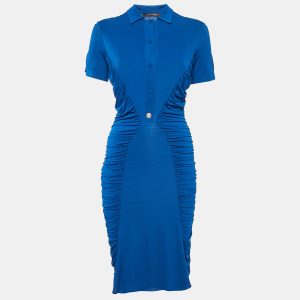 Roberto Cavalli Blue Jersey Ruched Midi Dress M, Dresses - Luxury Closet catalog