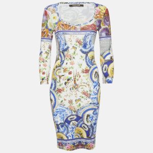 Roberto Cavalli Multicolor Printed Jersey Round Neck Short Dress S, Dresses - Luxury Closet catalog