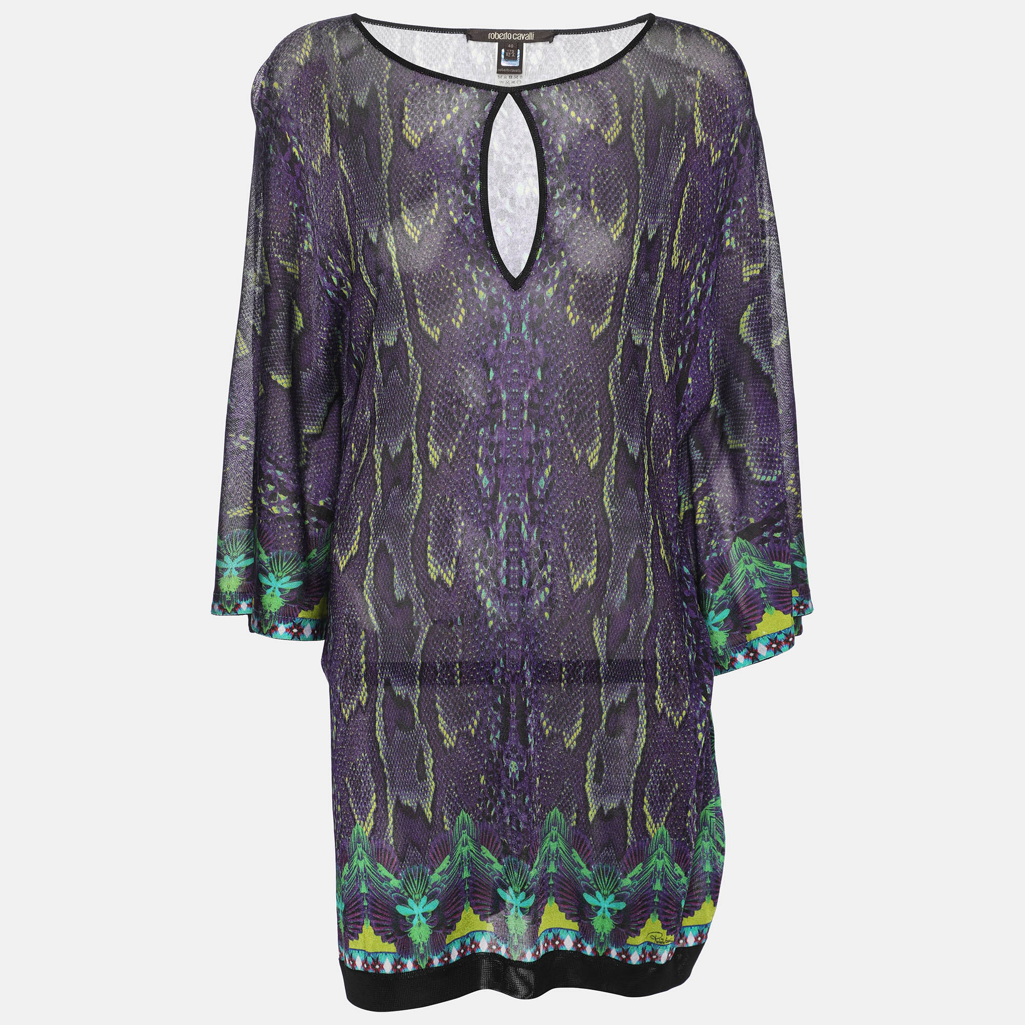 Roberto Cavalli Multicolor Snake Print Viscose Belted Kaftan Top S, Shirts & Tops - Luxury Closet catalog