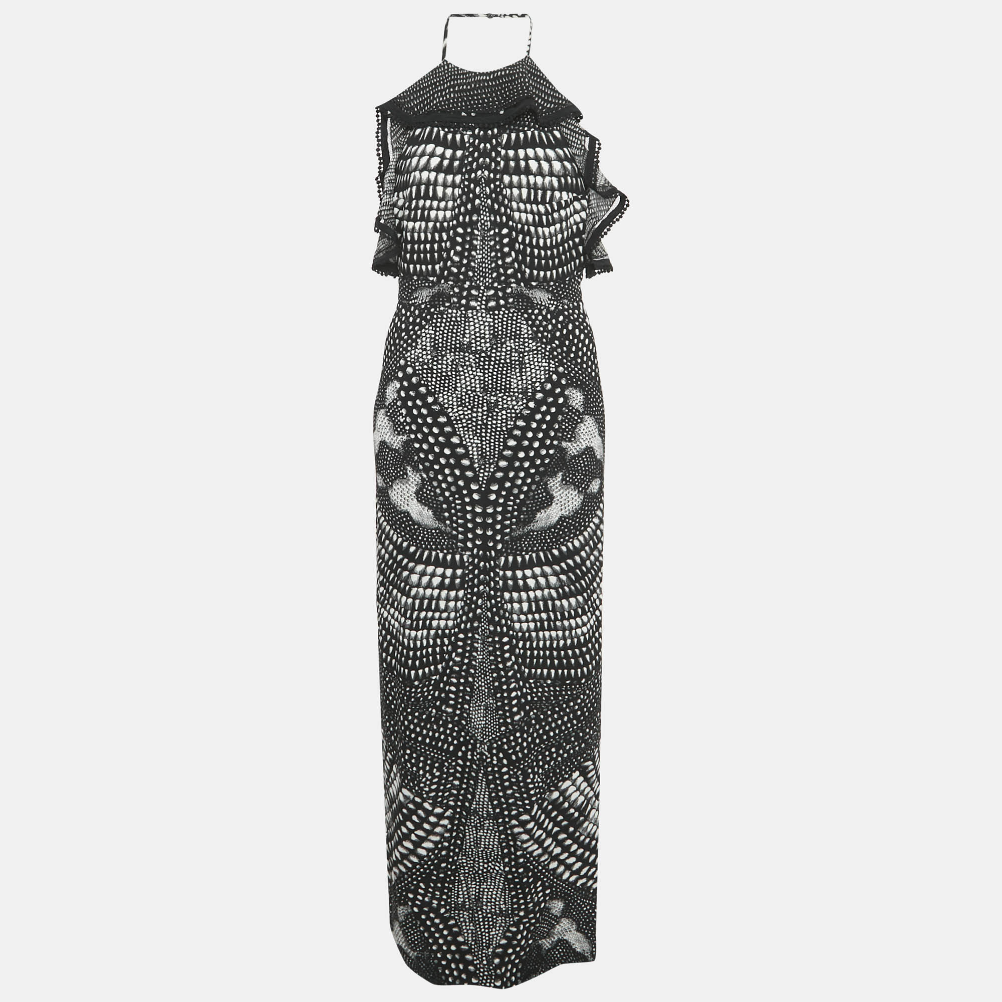 Roberto Cavalli Black Print Crepe Halter Neck Maxi Dress M, Dresses - Luxury Closet catalog