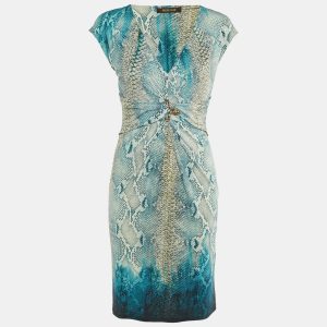 Roberto Cavalli Blue Snake Print Jersey Sleeveless Dress M, Dresses - Luxury Closet catalog