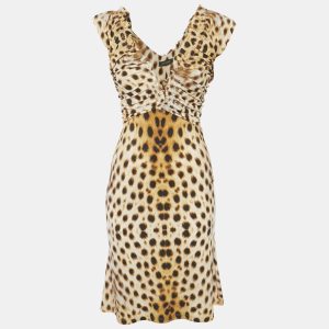 Roberto Cavalli Brown Jersey Ruche Mini Dress S, Dresses - Luxury Closet catalog