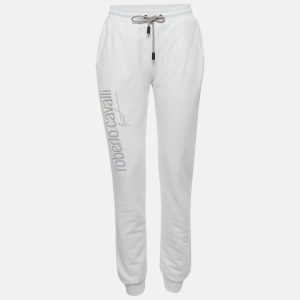 Roberto Cavalli Sport White Logo Print Cotton Joggers M, Clothing - Luxury Closet catalog