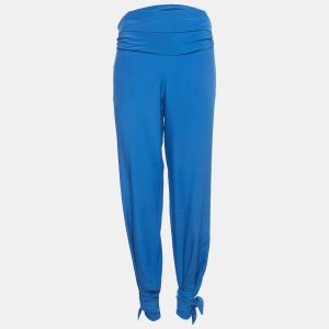 Roberto Cavalli Blue Silk Tie-Up Trousers S, Clothing - Luxury Closet catalog