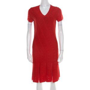 Roberto Cavalli Red Crochet Knit V Neck Godet Dress M, Dresses - Luxury Closet catalog