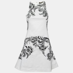 Roberto Cavalli White Cotton Poplin Contrast Embroidered Sleeveless Dress S, Dresses - Luxury Closet catalog