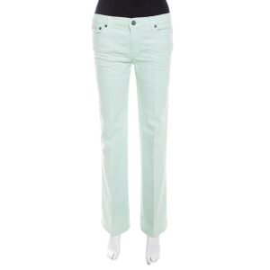 Roberto Cavalli Mint Blue Washed Denim Crinkled Effect Flared Jeans M, Jeans - Luxury Closet catalog