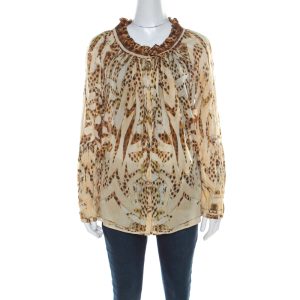Roberto Cavalli Beige Leopard Printed Cotton Ruched Neckline Poet Blouse M, Shirts & Tops - Luxury Closet catalog