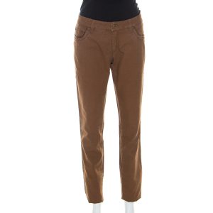 Roberto Cavalli Brown Stretch Cotton Leather Piping Detail Jeans M, Jeans - Luxury Closet catalog