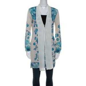 Roberto Cavalli Off-White Underwater Print Wool Blend Cardigan M, Sweaters & Cardigans - Luxury Closet catalog