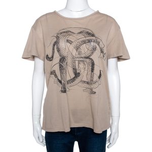 Roberto Cavalli Brown Logo Print Cotton Pique T-Shirt M, Shirts & Tops - Luxury Closet catalog