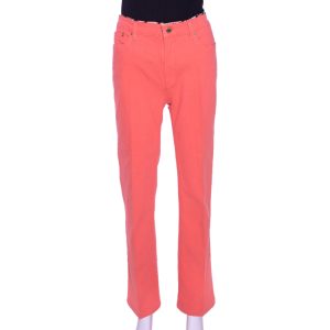 Roberto Cavalli Coral Pink Cotton Logo Plaque Detail Jeans L, Jeans - Luxury Closet catalog