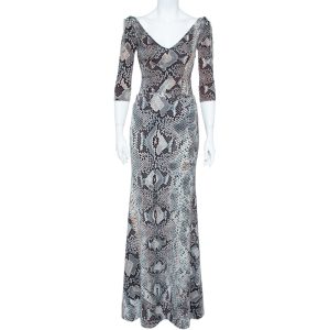 Roberto Cavalli Multicolor Snake Print Stretch Knit Top and Skirt Set S/M, Suits - Luxury Closet catalog