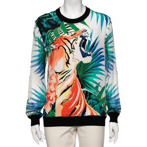 Roberto Cavalli Multicolor Printed Silk Long Sleeve T-Shirt M, Shirts & Tops - Luxury Closet catalog