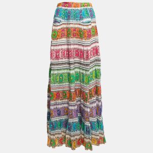 Roberto Cavalli Multicolor Printed Cotton Maxi Skirt L, Skirts - Luxury Closet catalog