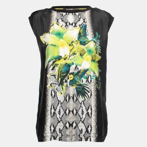Roberto Cavalli Black Jersey Parrot Printed Top M, Shirts & Tops - Luxury Closet catalog