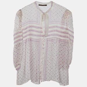 Roberto Cavalli White Floral Printed Silk Top M, Shirts & Tops - Luxury Closet catalog