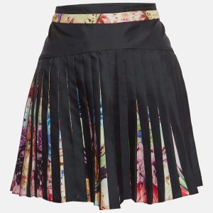 Roberto Cavalli Multicolor Floral Printed Silk Pleated Mini Skirt S, Skirts - Luxury Closet catalog