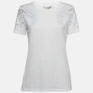 Roberto Cavalli White Crystal Embellished Jersey T-Shirt M, Shirts & Tops - Luxury Closet catalog