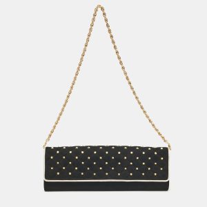 Roberto Cavalli Black Suede Studded Long Chain Clutch, Clutches & Special Occasion Bags - Luxury Closet catalog