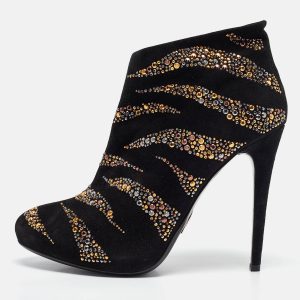 Roberto Cavalli Black Suede Studded Ankle Booties Size 41, Boots - Luxury Closet catalog