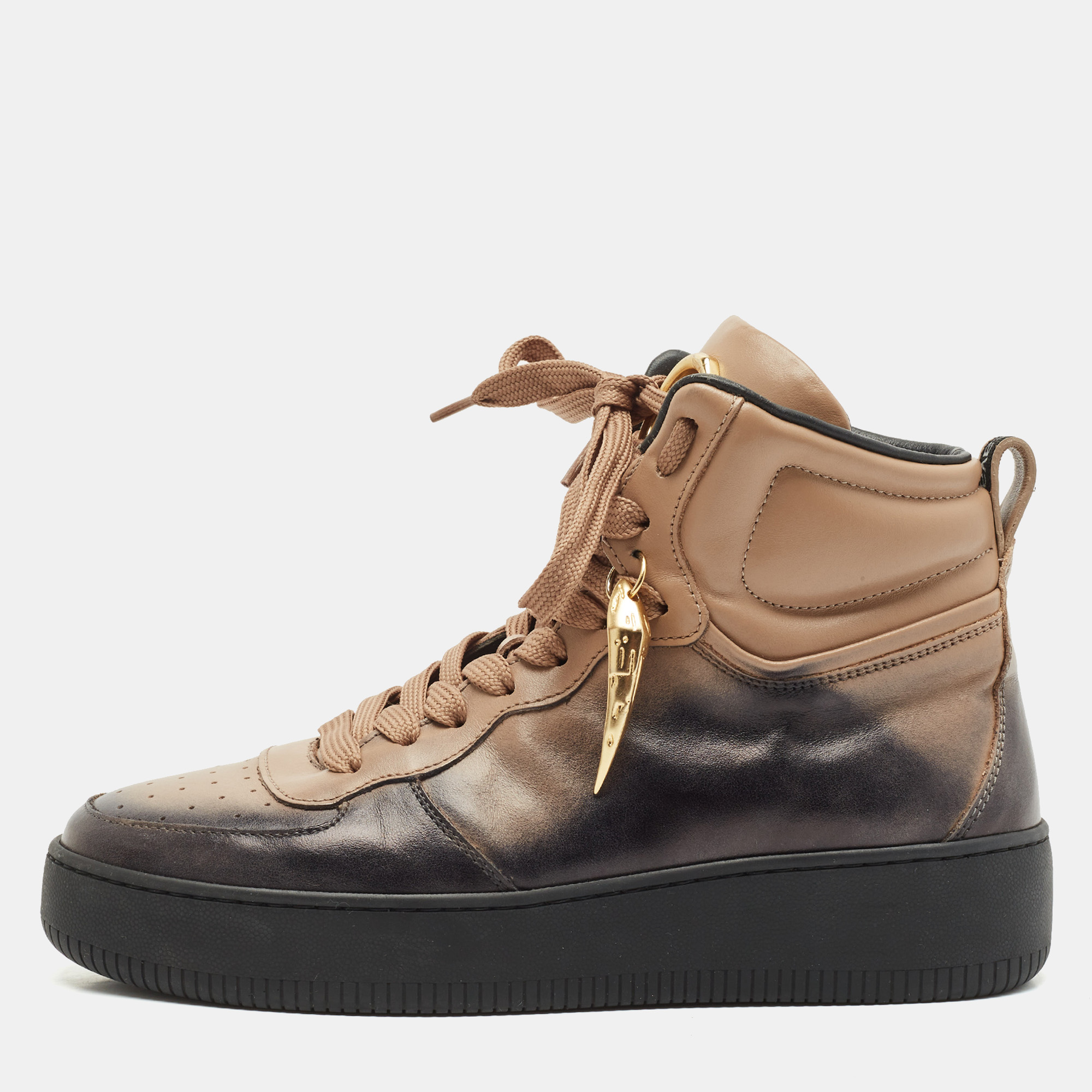 Roberto Cavalli Black/Beige Leather High Top Sneakers Size 38, Athletic Shoes & Sneakers - Luxury Closet catalog