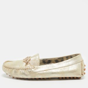 Roberto Cavalli Gold Suede Slip On Loafers Size 37, Loafers & Slip-Ons - Luxury Closet catalog