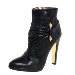 Roberto Cavalli Black Nubuck Ankle Boots Size 40.5, Boots - Luxury Closet catalog